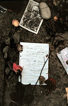 roses and poems on baudelaire's tomb